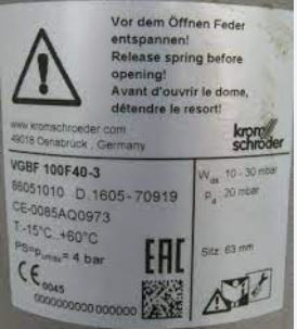 رگولاتور فشار گاز کروم شرودر VGBF 100 F40-3